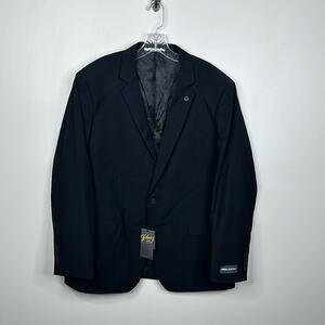 Johnny Bigg Wrinkle Resistant Raymond 2 Button Suit Jacket in Black Size 44R
